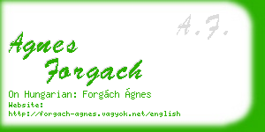 agnes forgach business card